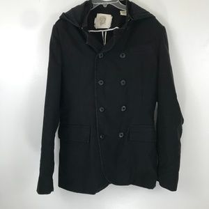 Black 100% Cotton Hooded Jacket M
